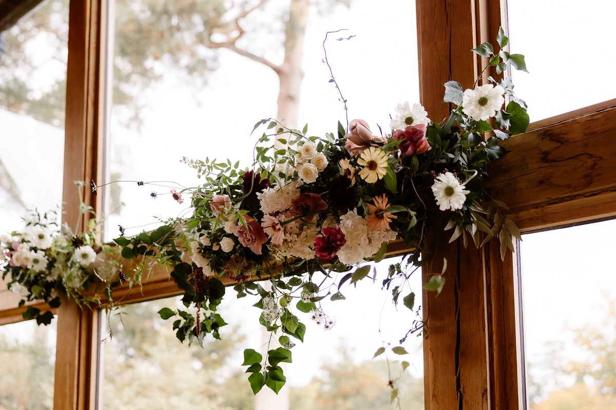 Barns & Yard Ceremony Beam Decor by Bride and Bloom