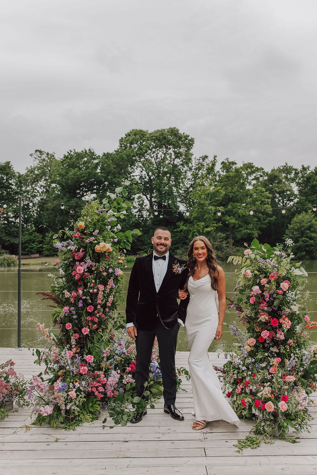 Lakeside Wedding Ceremony Arch at Barns & Yard Wedding and Event Venue in Worcesetrshire