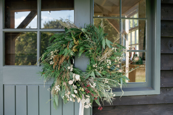 Christmas Wreath Masterclass at Barns & Yard with Bride and Bloom